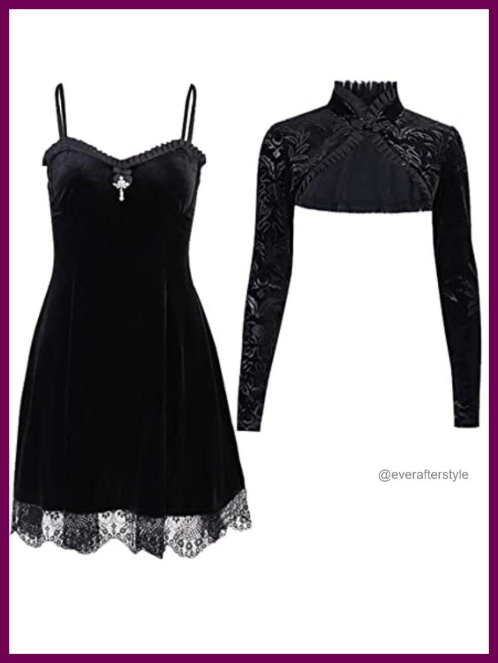 Gothic Lolita 2 Piece Dress Velvet Halter V-Neck Alt Harajuku Grunge Plus Size